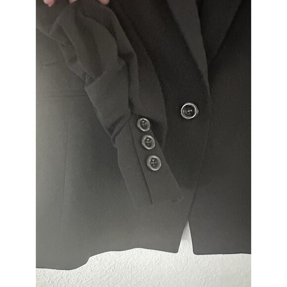 Tahari ASL Women's Ruched-Sleeve One-Button Blazer Formal Jacket Deep Black - Picture 7 of 9